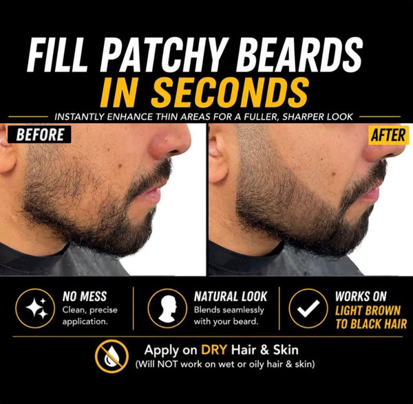 Before and after on a beard line